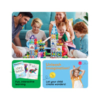 PicassoTiles 700 piece Brick Building Blocks, Magnetic Tiles and Marble Run Set
