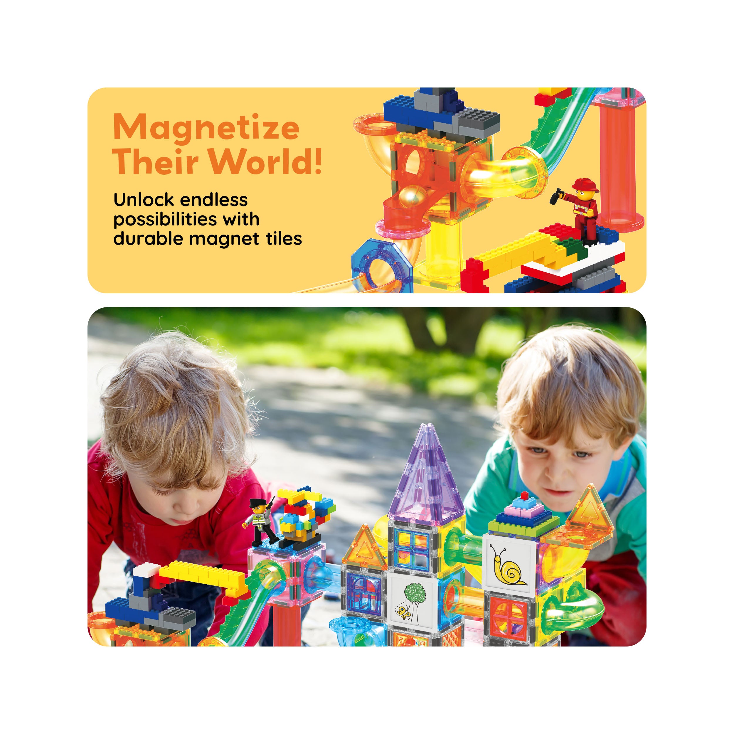 PicassoTiles 700 piece Brick Building Blocks, Magnetic Tiles and Marble Run Set