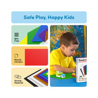 PicassoTiles 10"x10" Classic Multi Color Building Brick Plates - 10 Pack