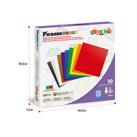 PicassoTiles 10"x10" Classic Multi Color Building Brick Plates - 10 Pack