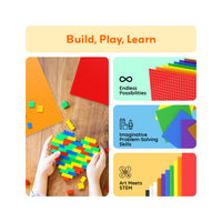 PicassoTiles 10"x10" Classic Multi Color Building Brick Plates - 20 Pack
