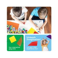 PicassoTiles 10"x10" Classic Multi Color Building Brick Plates - 20 Pack
