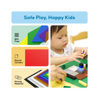 PicassoTiles 10"x10" Classic Multi Color Building Brick Plates - 20 Pack