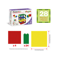 PicassoTiles Stackable 5"x5" Base Plates Playset for Building Bricks