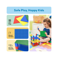 PicassoTiles Stackable 5"x5" Base Plates Playset for Building Bricks