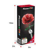 PicassoTiles 45pc Red Stem Rose Building Set