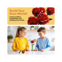 PicassoTiles Red Stem Roses Building Kit 90pc