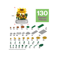 PicassoTiles 130pc STEM Sunflower Building Set with Vase