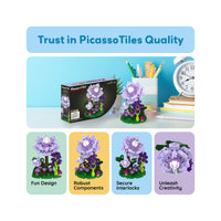 PicassoTiles 118pc Purple Dahlia Flower Playset