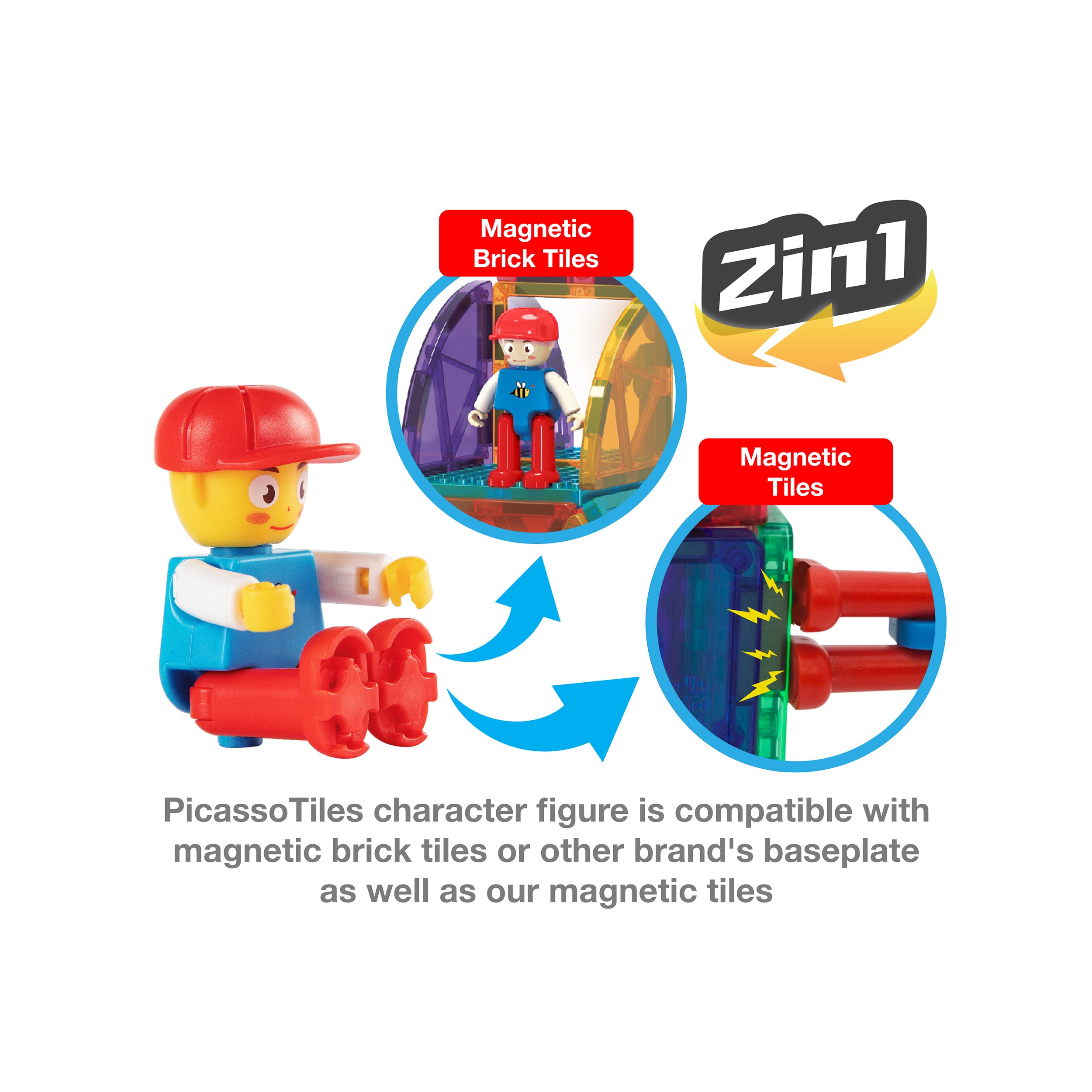 PicassoTiles 316pcs Building Brick Activity Play Table Set