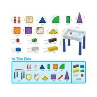 PicassoTiles 316pcs Building Brick Activity Play Table Set