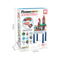 PicassoTiles 316pcs Building Brick Activity Play Table Set
