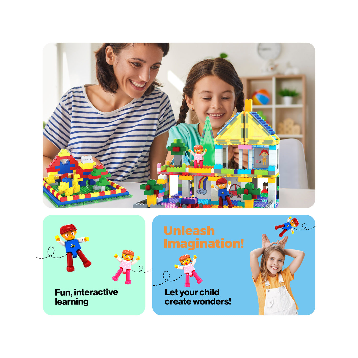PicassoTiles 585 Piece Mega Activity Center Table