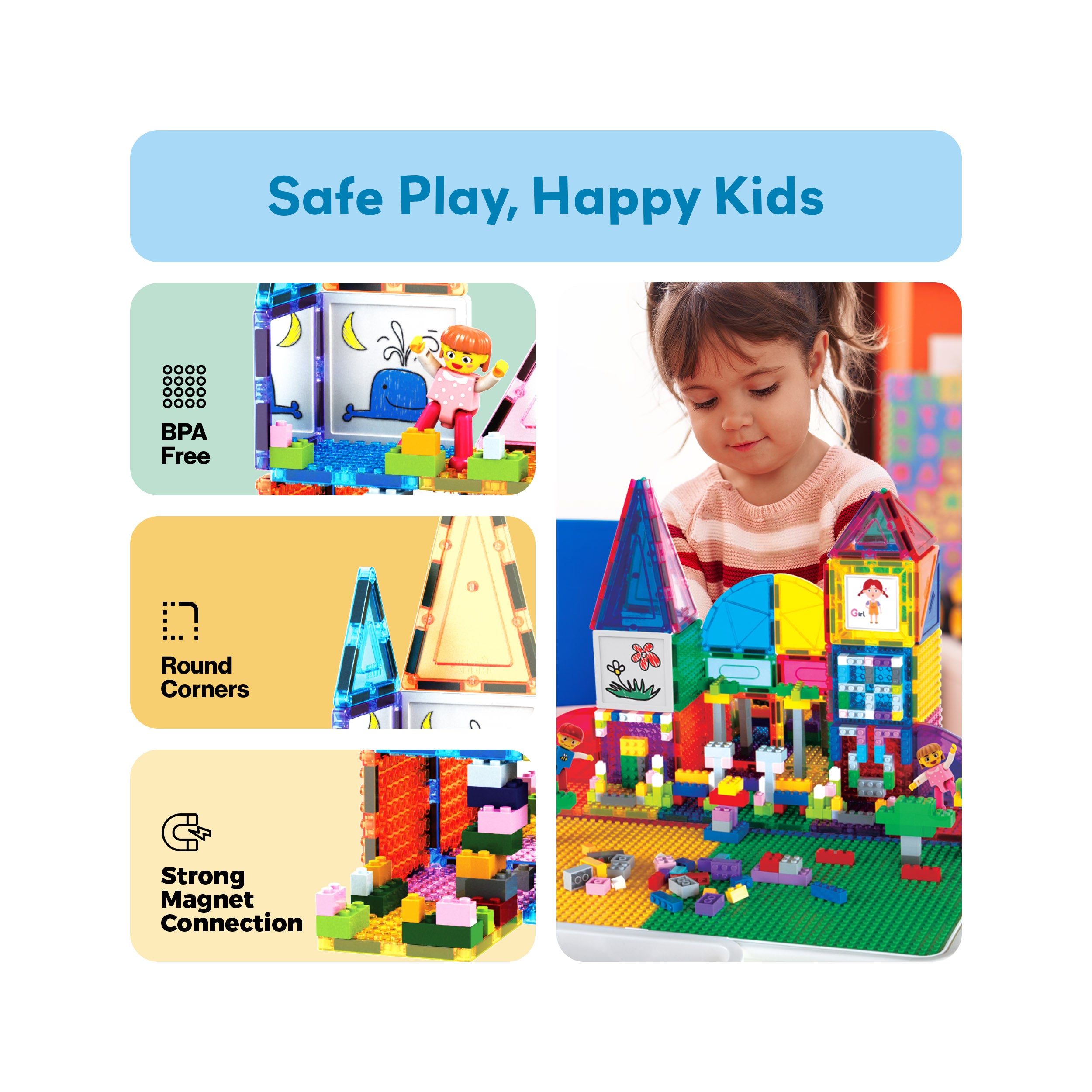 PicassoTiles 585 Piece Mega Activity Center Table
