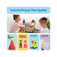 PicassoTiles 585 Piece Mega Activity Center Table