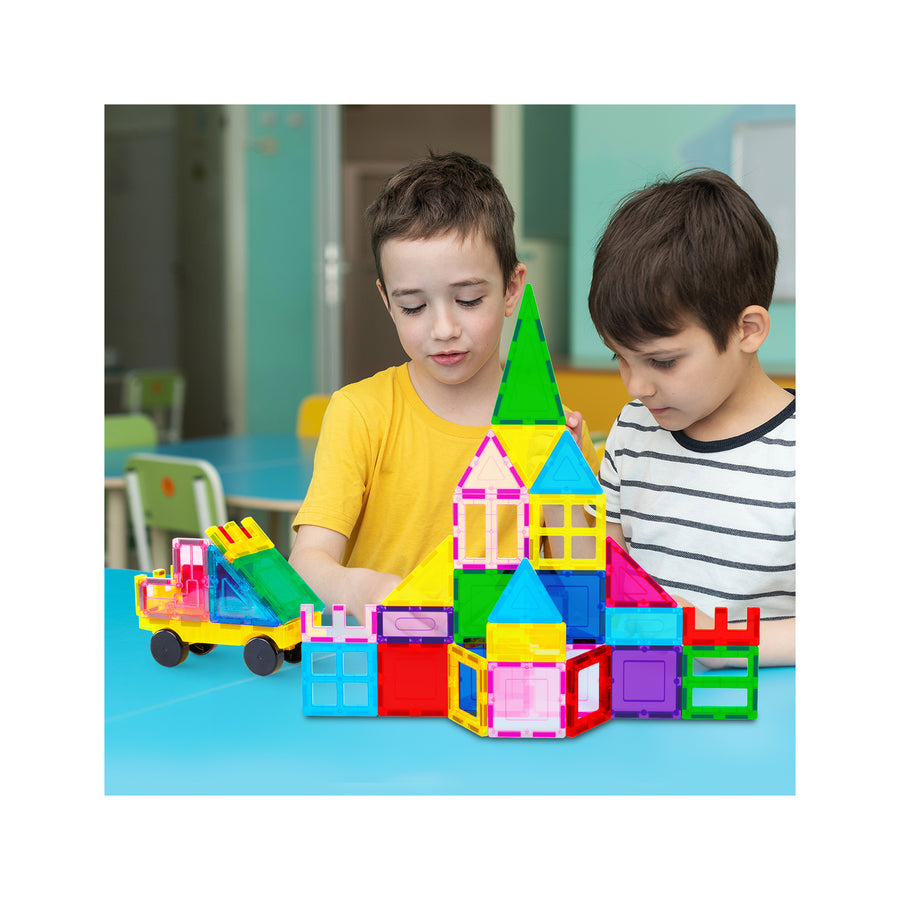PicassoTiles Magnetic Tile Building Blocks with Storage Carry Bag - 101 Pieces