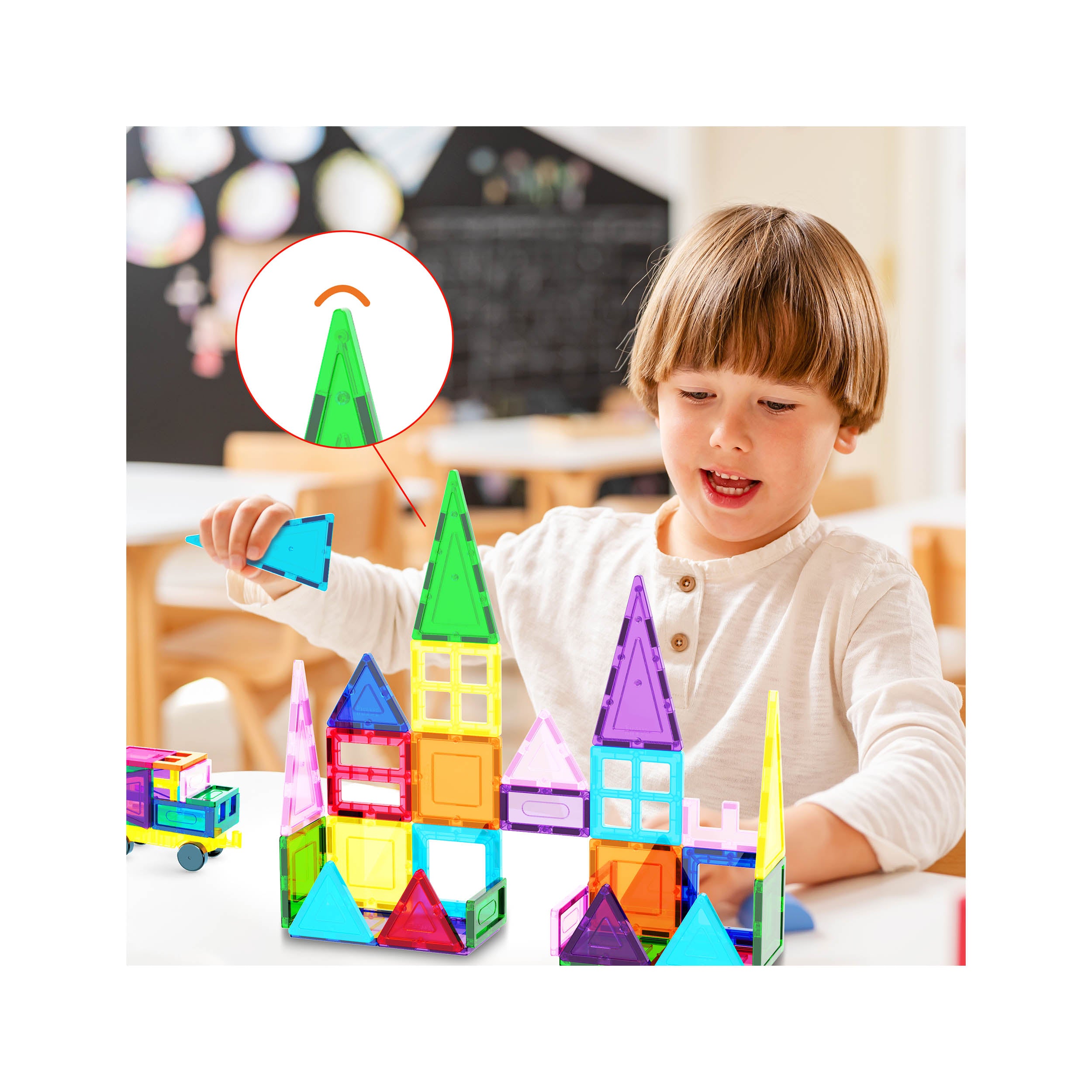 PicassoTiles Magnetic Tile Building Blocks with Storage Carry Bag - 101 Pieces