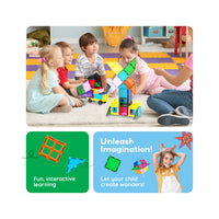 PicassoTiles 101pc Magnetic Tile Building Blocks Set with Car Base and Travel Bag