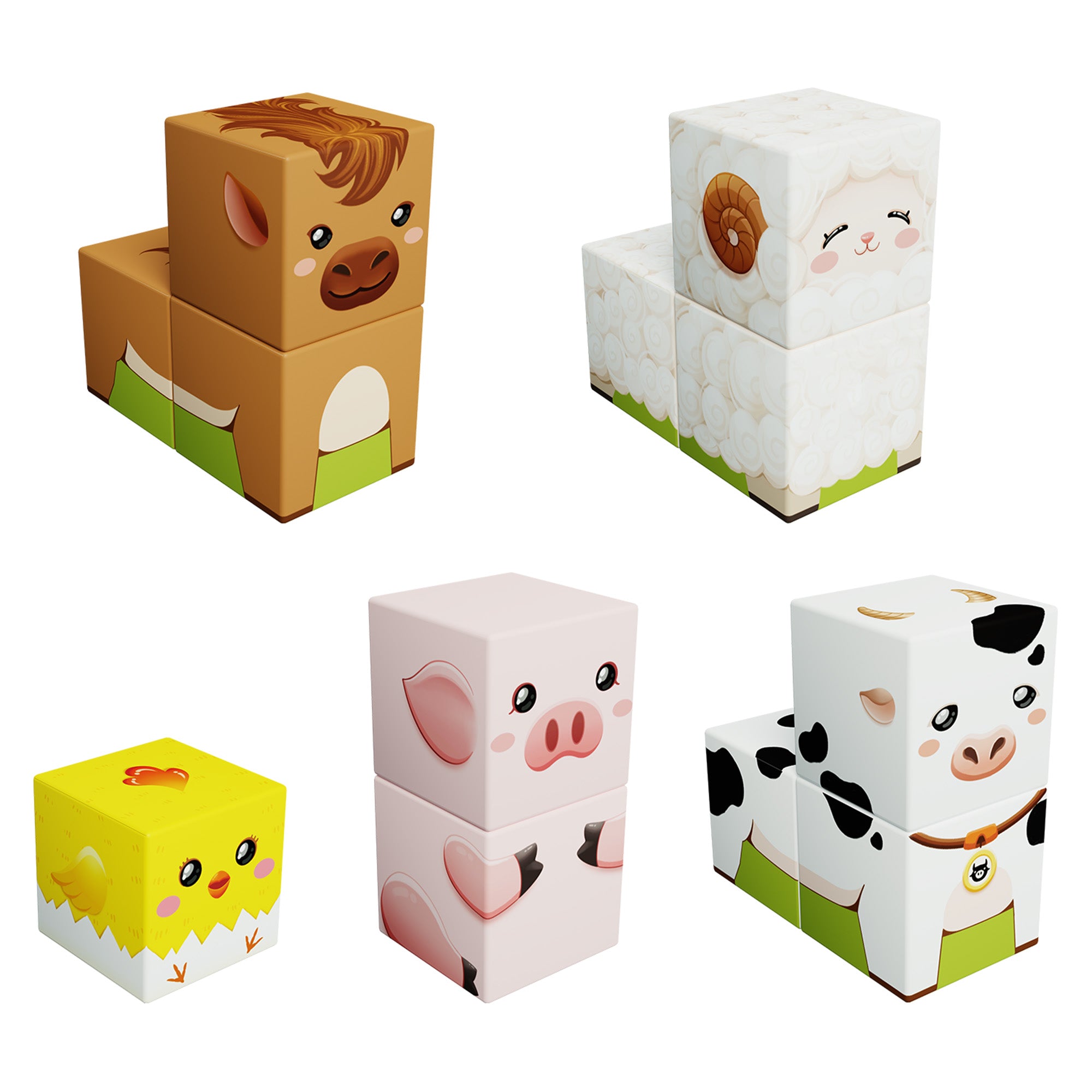 PicassoTiles 72pc Magnetic Puzzle Cube Farm House Building Set