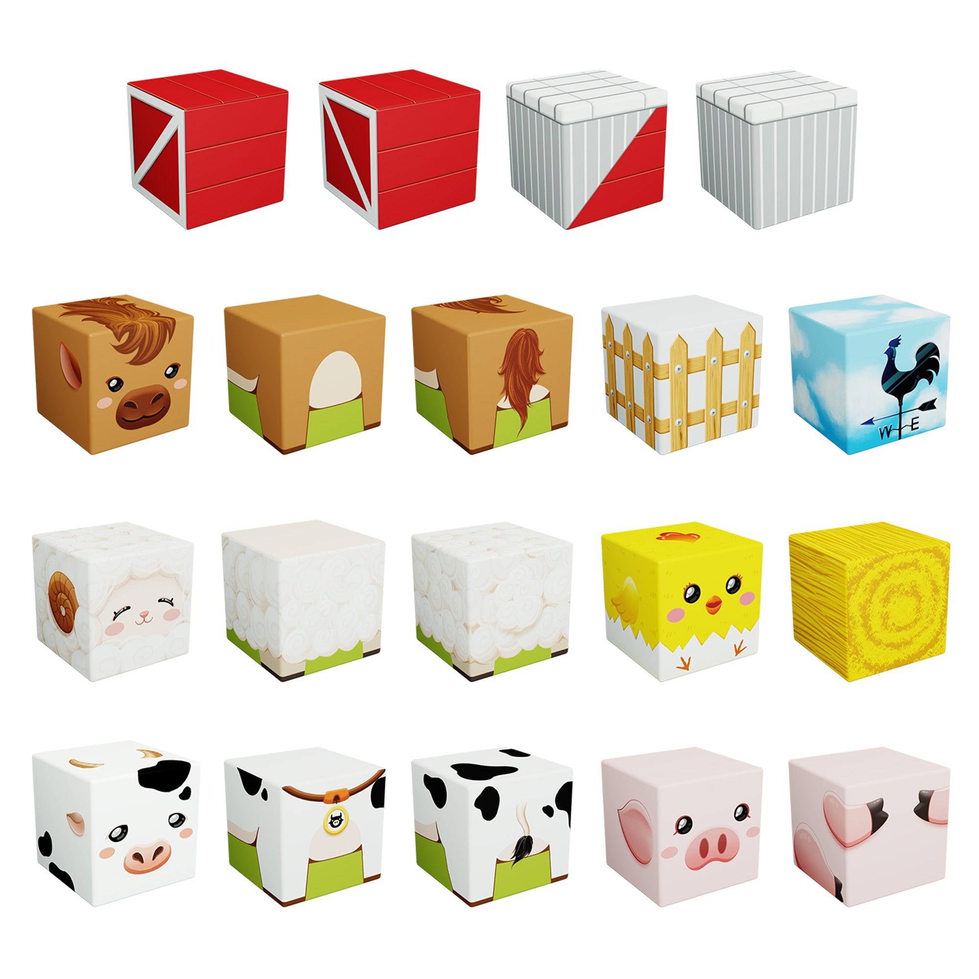 PicassoTiles 72pc Magnetic Puzzle Cube Farm House Building Set