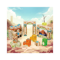 PicassoTiles Dinosaur Themed Magnetic Cube Mix and Match Building Blocks - 72 Pieces