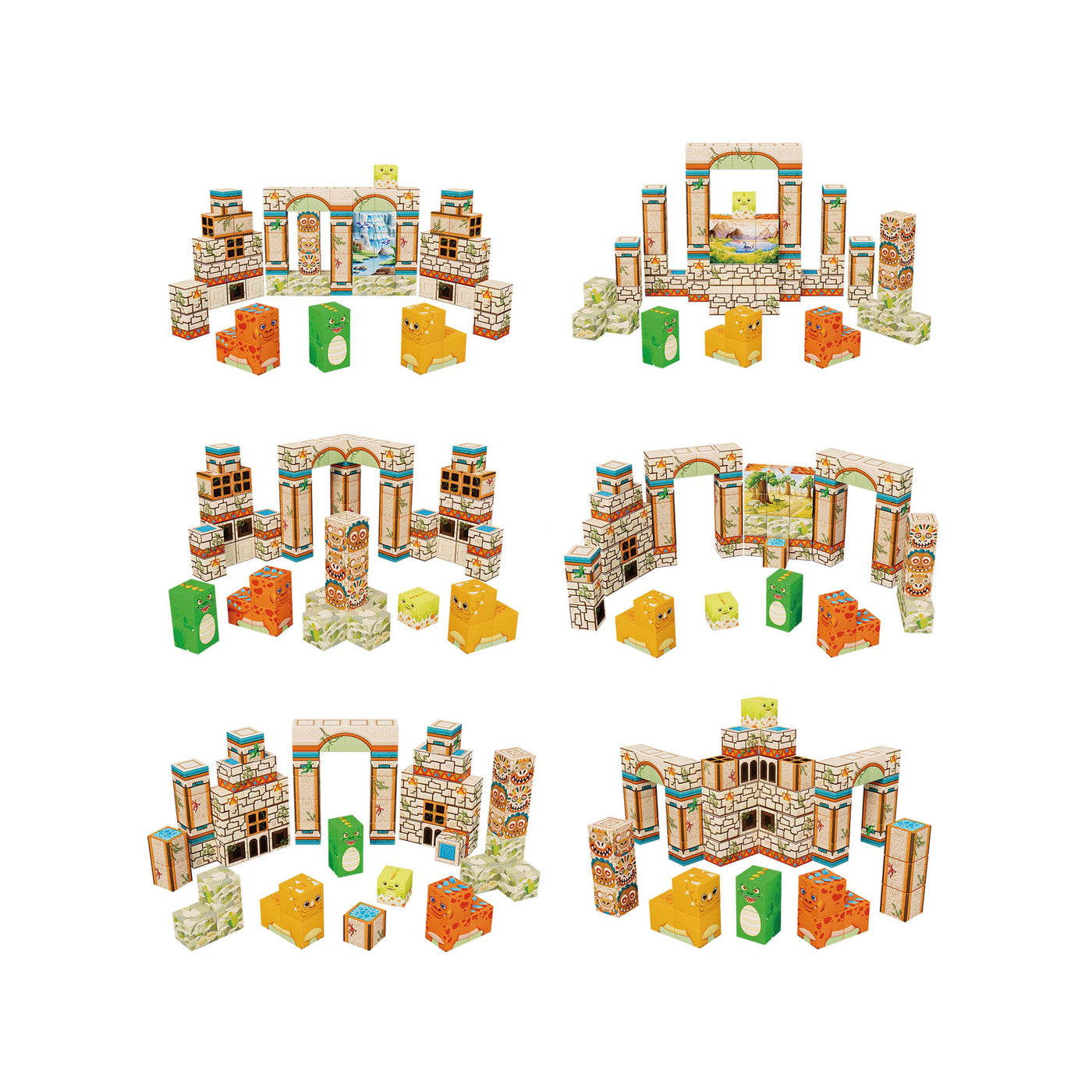 PicassoTiles Dinosaur Themed Magnetic Cube Mix and Match Building Blocks - 72 Pieces