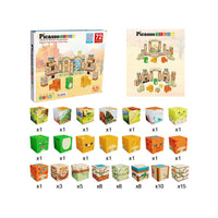 PicassoTiles Dinosaur Themed Magnetic Cube Mix and Match Building Blocks - 72 Pieces