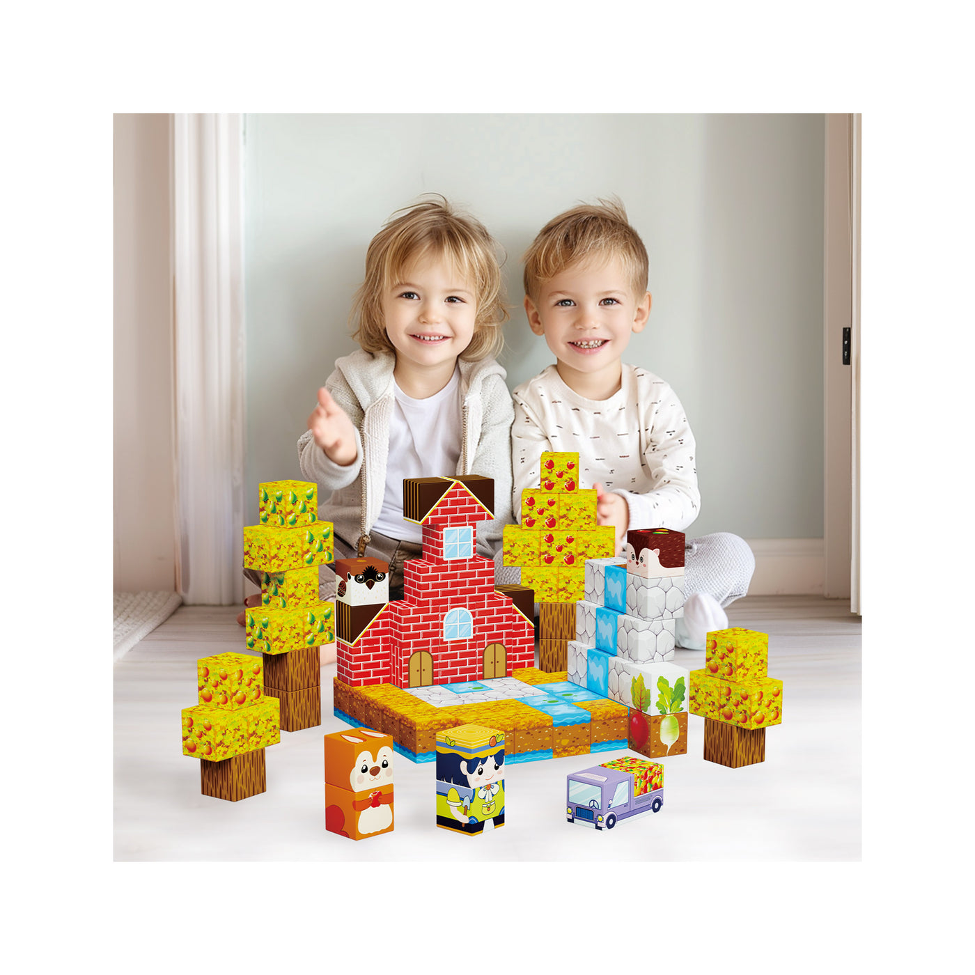 Farm Harvesting Magnetic Cubes Set