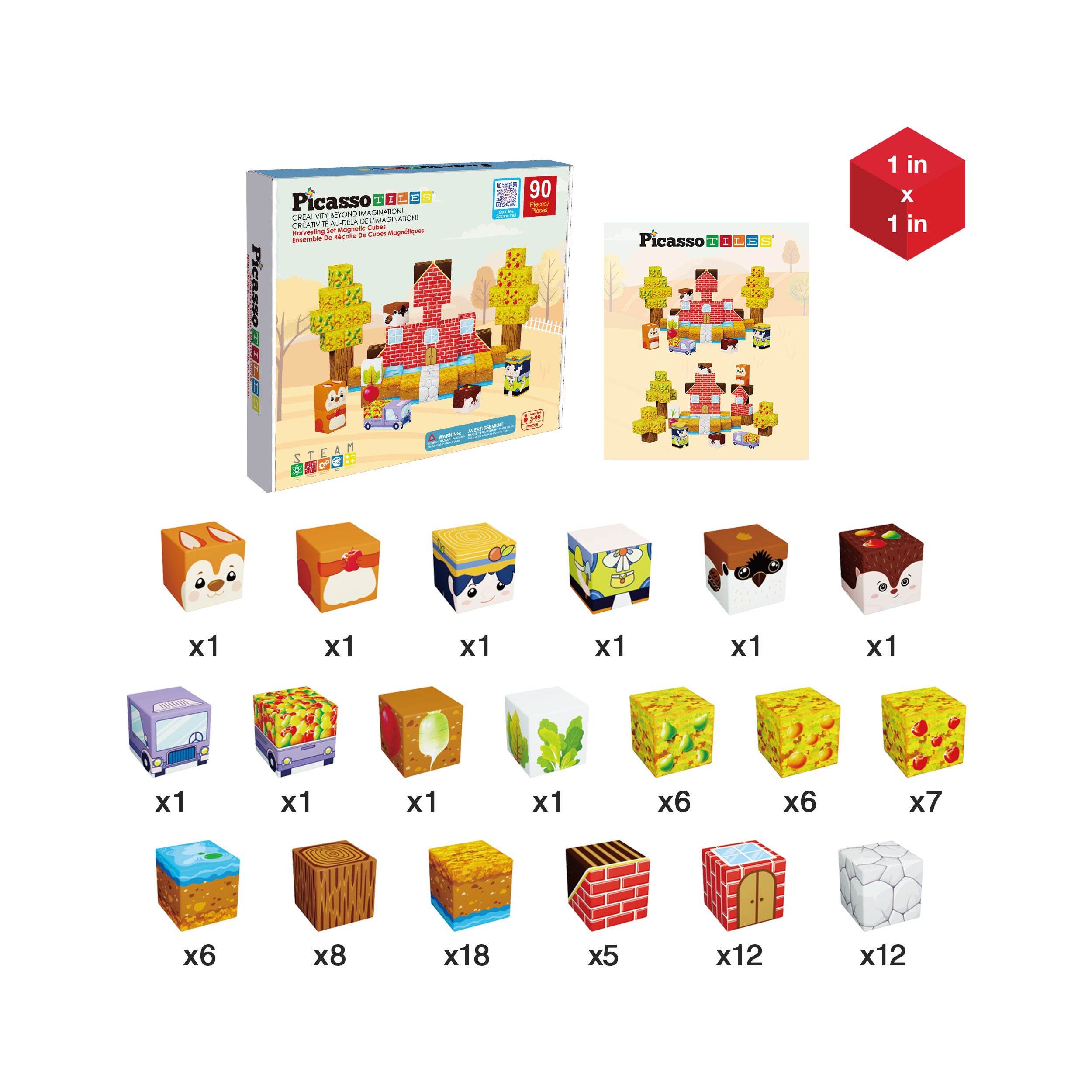 Farm Harvesting Magnetic Cubes Set