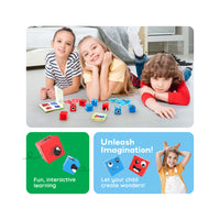 PicassoTiles Mix and Match 8 Piece Magnetic Emoticon Puzzle Cubes