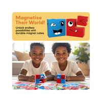 PicassoTiles Mix and Match 8 Piece Magnetic Emoticon Puzzle Cubes