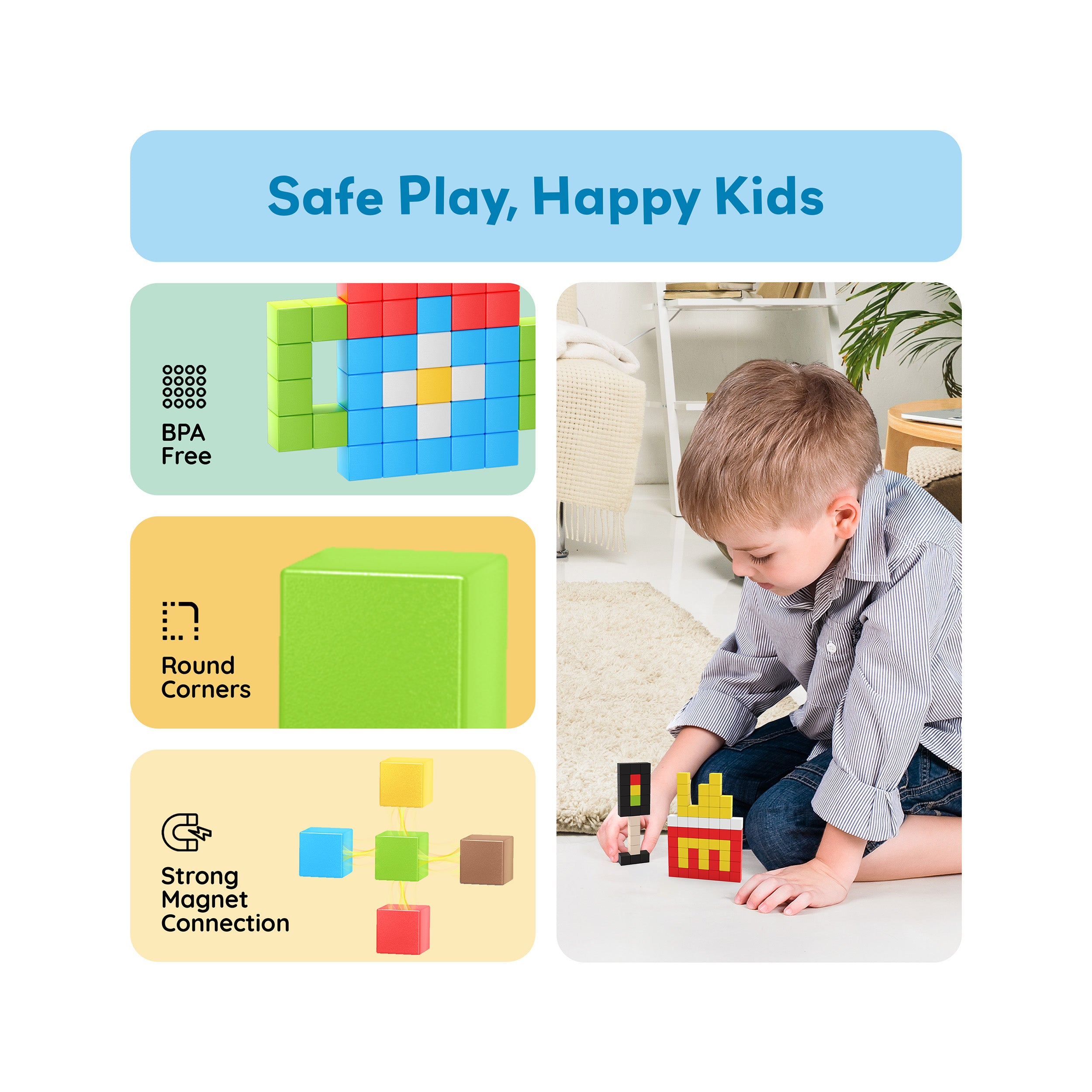 PicassoTiles Pixel Mini Magnetic Cube Puzzle 100pcs