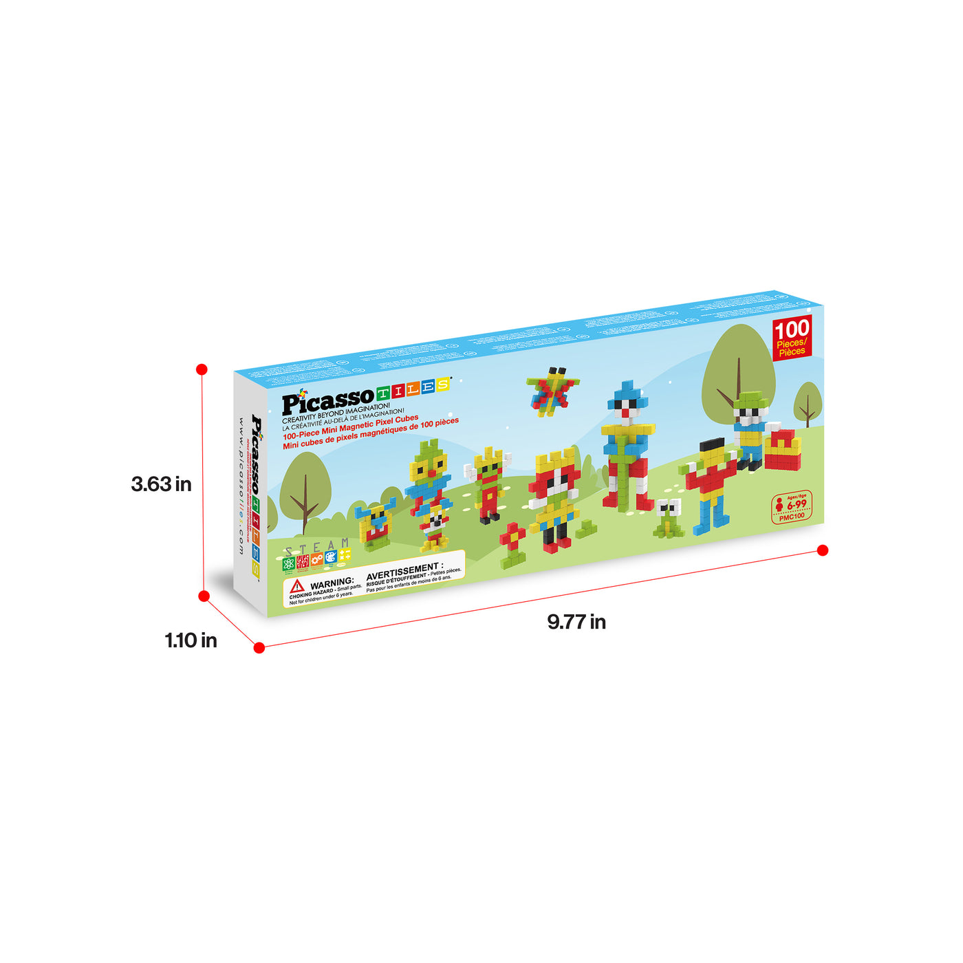 PicassoTiles Pixel Mini Magnetic Cube Puzzle 100pcs