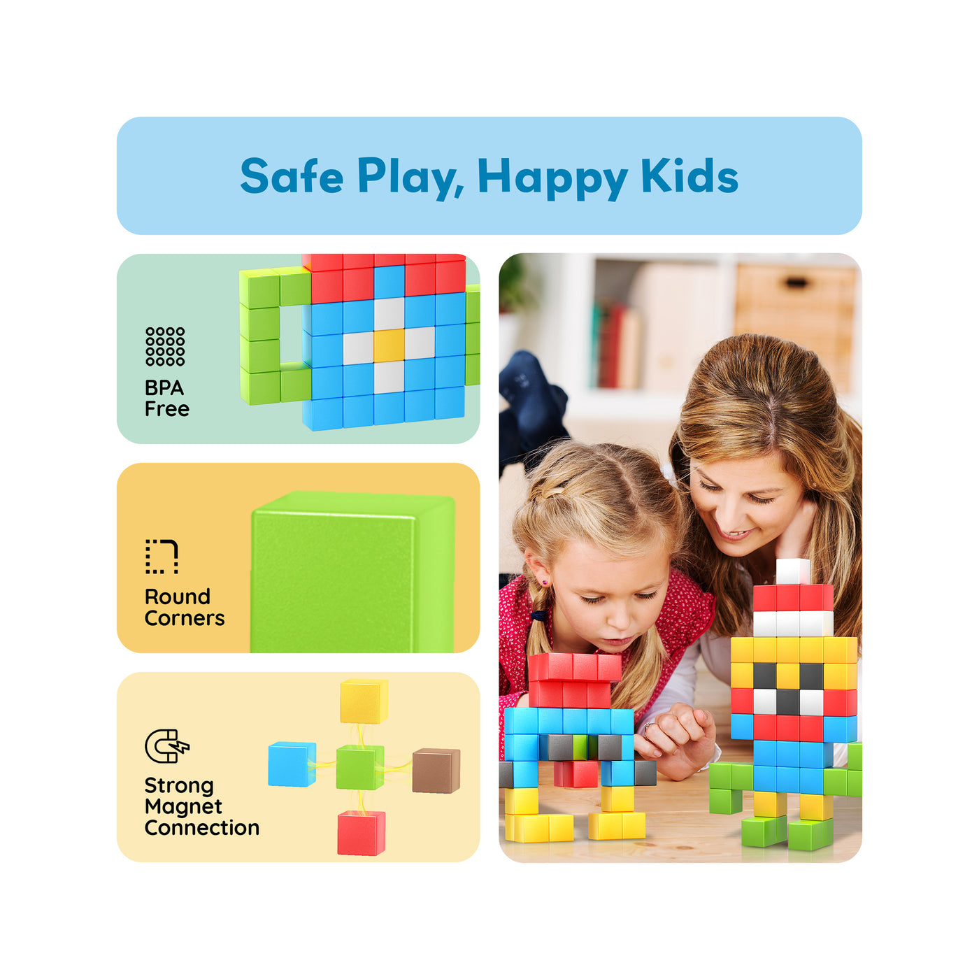 PicassoTiles 102pc Mini Pixel Puzzle Cube Set