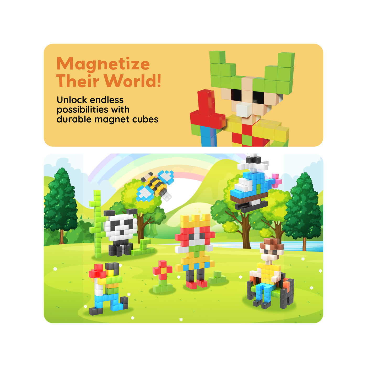 PicassoTiles 102pc Mini Pixel Puzzle Cube Set