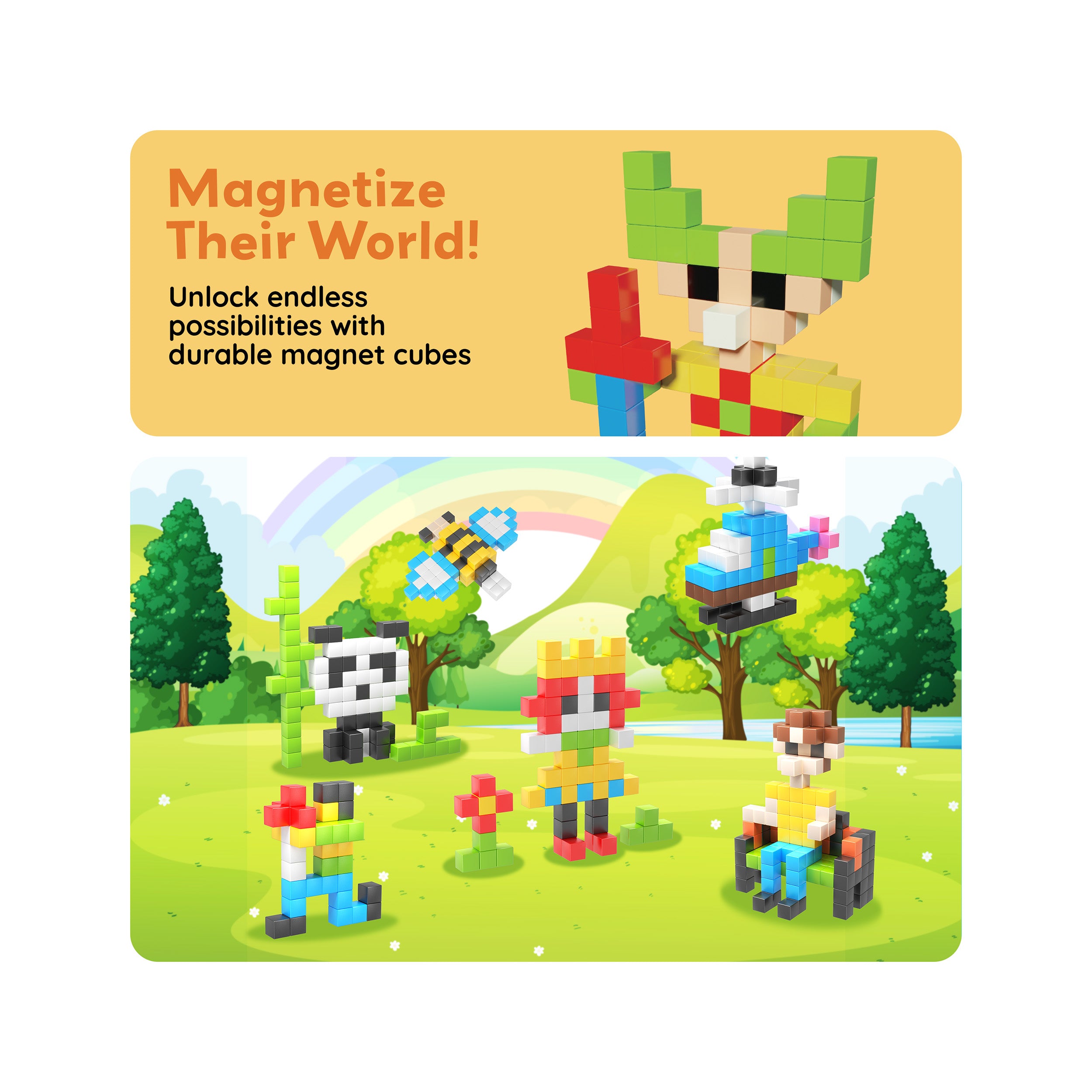 PicassoTiles 102pc Mini Pixel Puzzle Cube Set