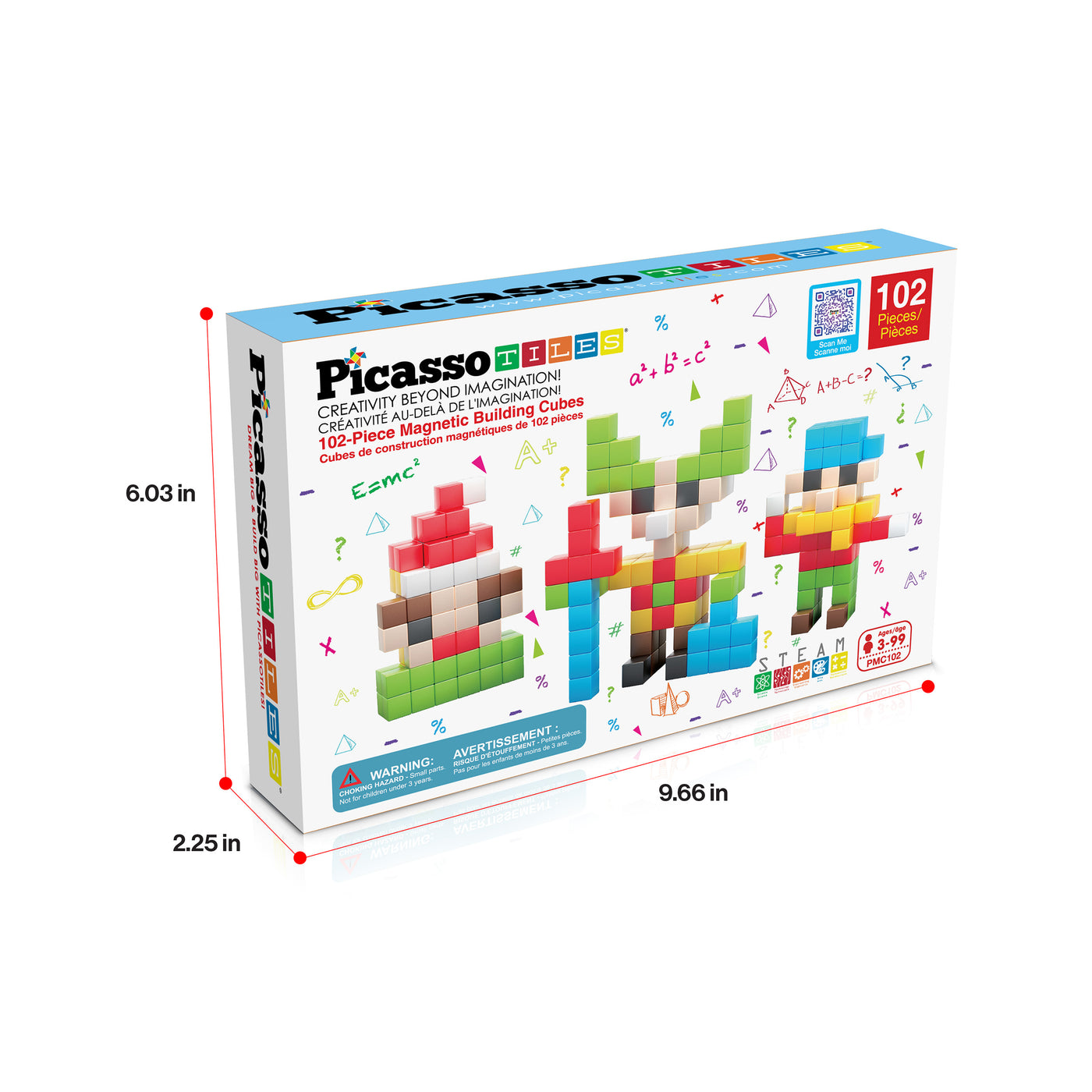 PicassoTiles 102pc Mini Pixel Puzzle Cube Set