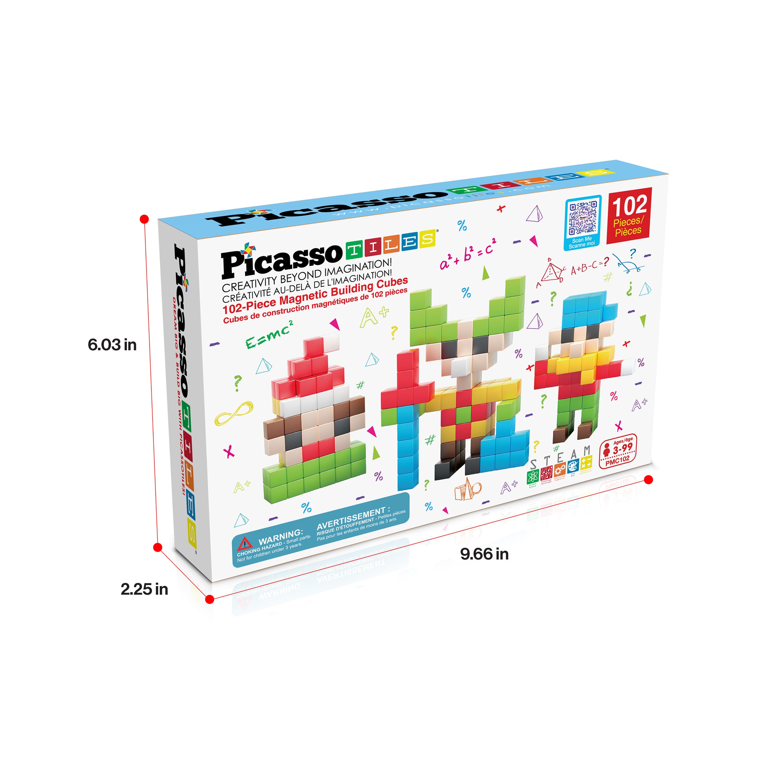 PicassoTiles 102pc Mini Pixel Puzzle Cube Set