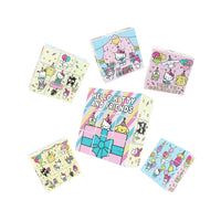 Hello Kitty and Friends magnetic puzzle cubes with party-themed character graphics isolated on white.