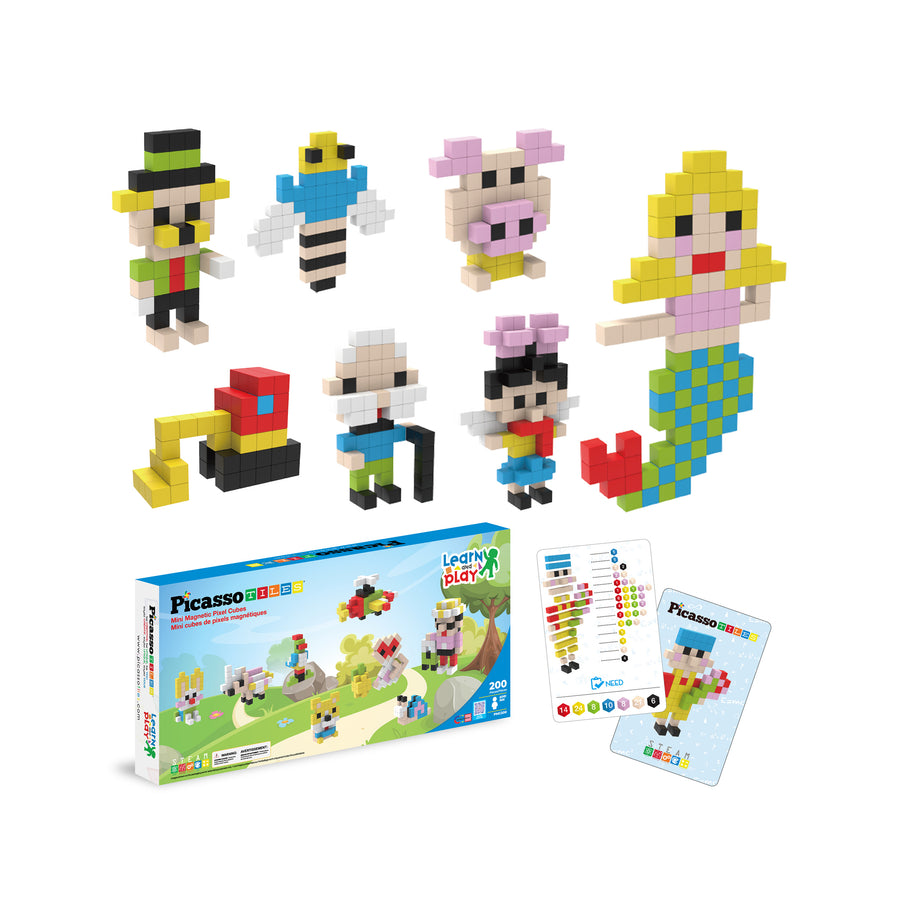 PicassoTiles 200pc Magnetic Mini Pixel Puzzle Cubes