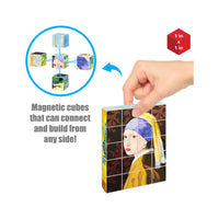 PicassoTiles 20pc 1" Magnetic Puzzle Cubes World Famous Paintings Set