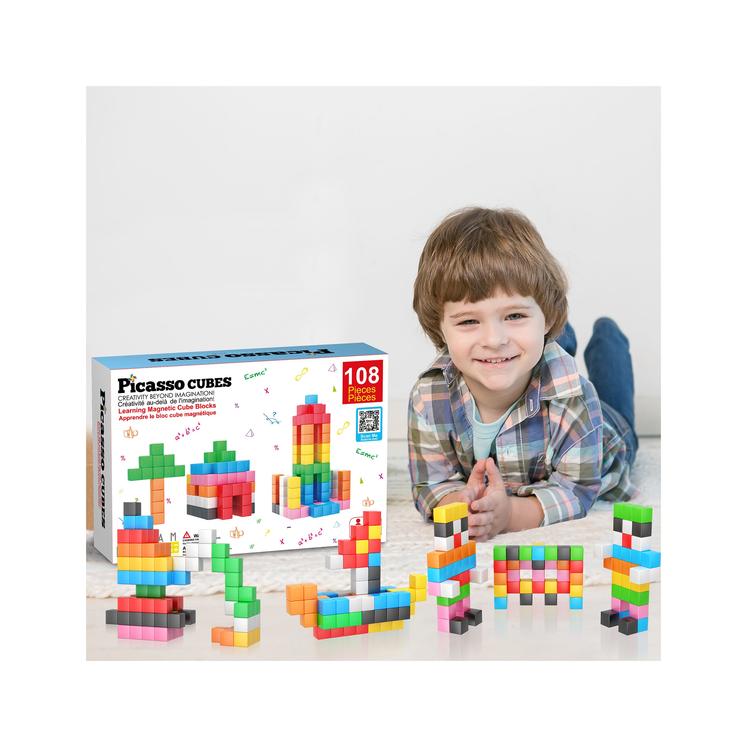 PicassoTiles Magnet Cube Building Blocks 108 Pieces