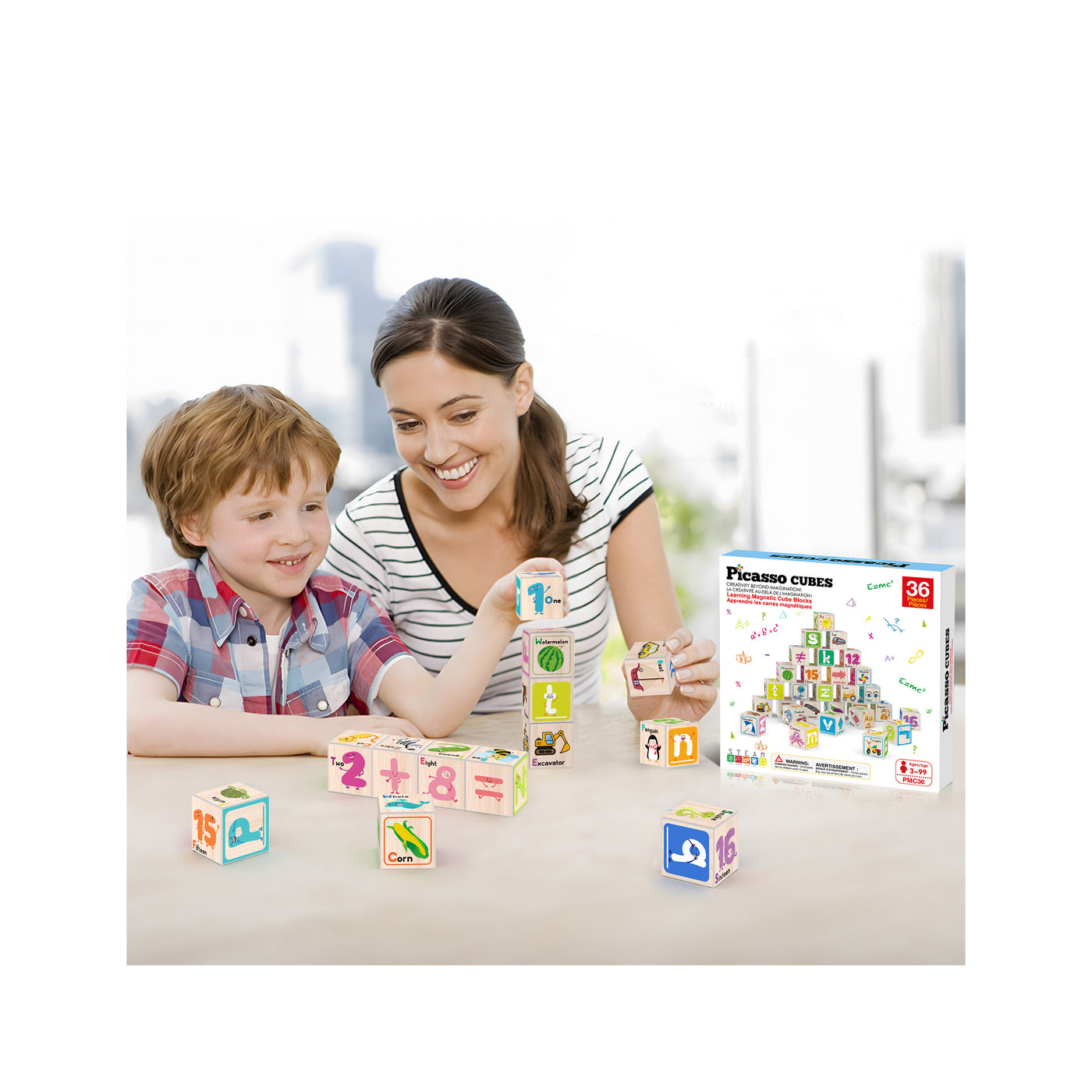 PicassoTiles Magnetic Alphabet and Number Building Blocks