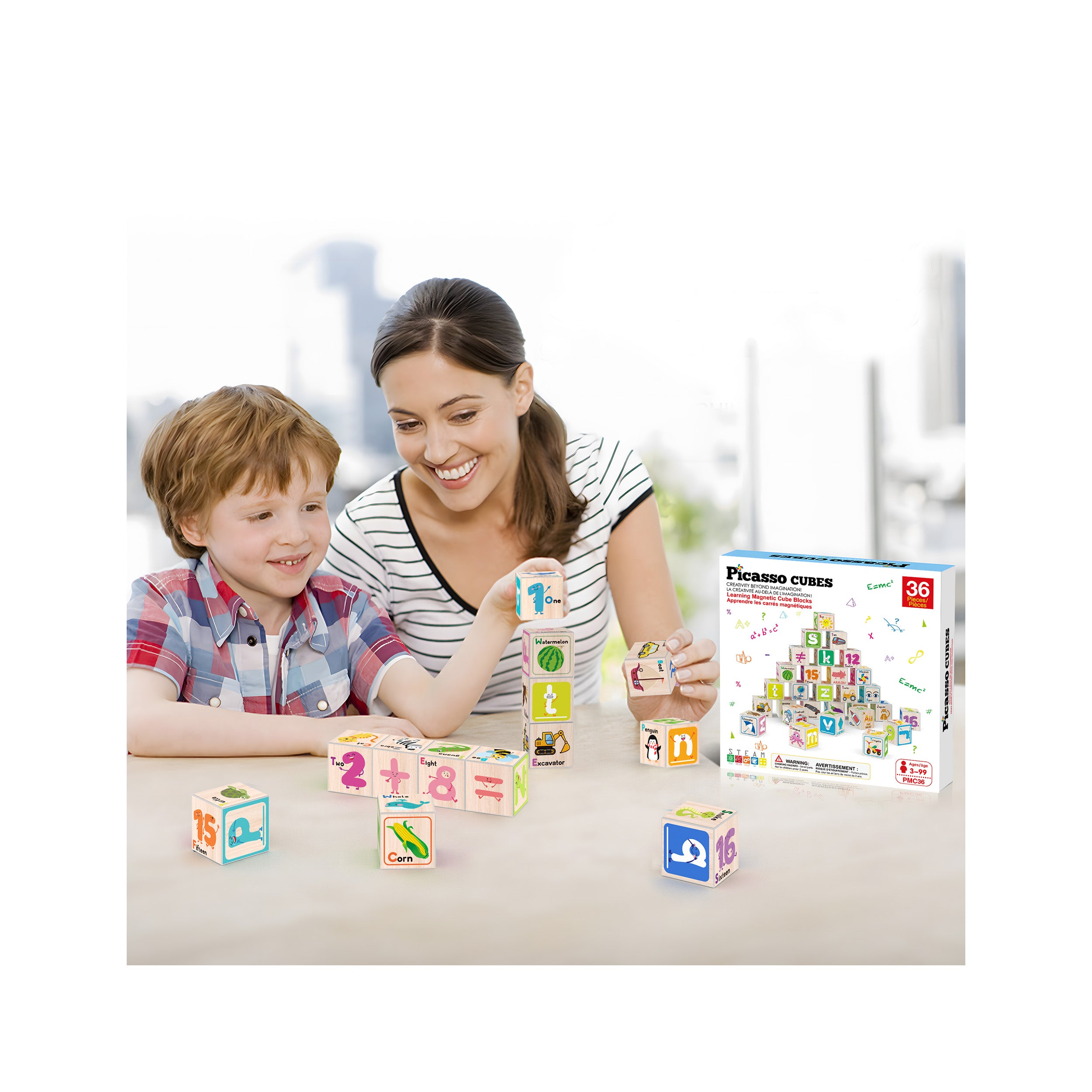 PicassoTiles Magnetic Alphabet and Number Building Blocks