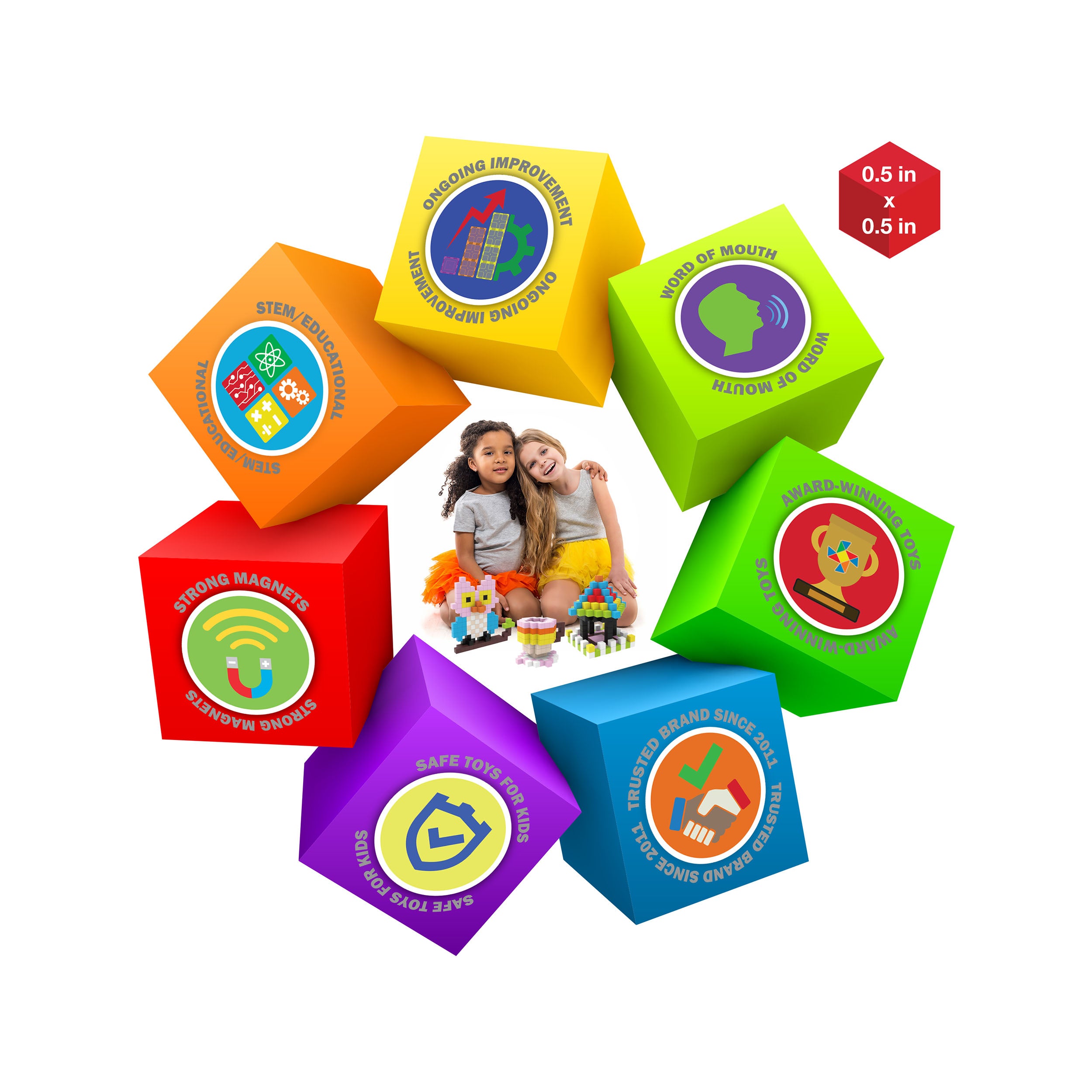 400pc Mini Pixel Magnetic Puzzle Cubes, Ages 3+ | PicassoTiles