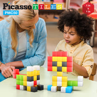PicassoTiles 50PC Pixel Magnetic Puzzle Cube Set