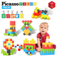 PicassoTiles 60 Piece Magnetic Puzzle Cube Playset