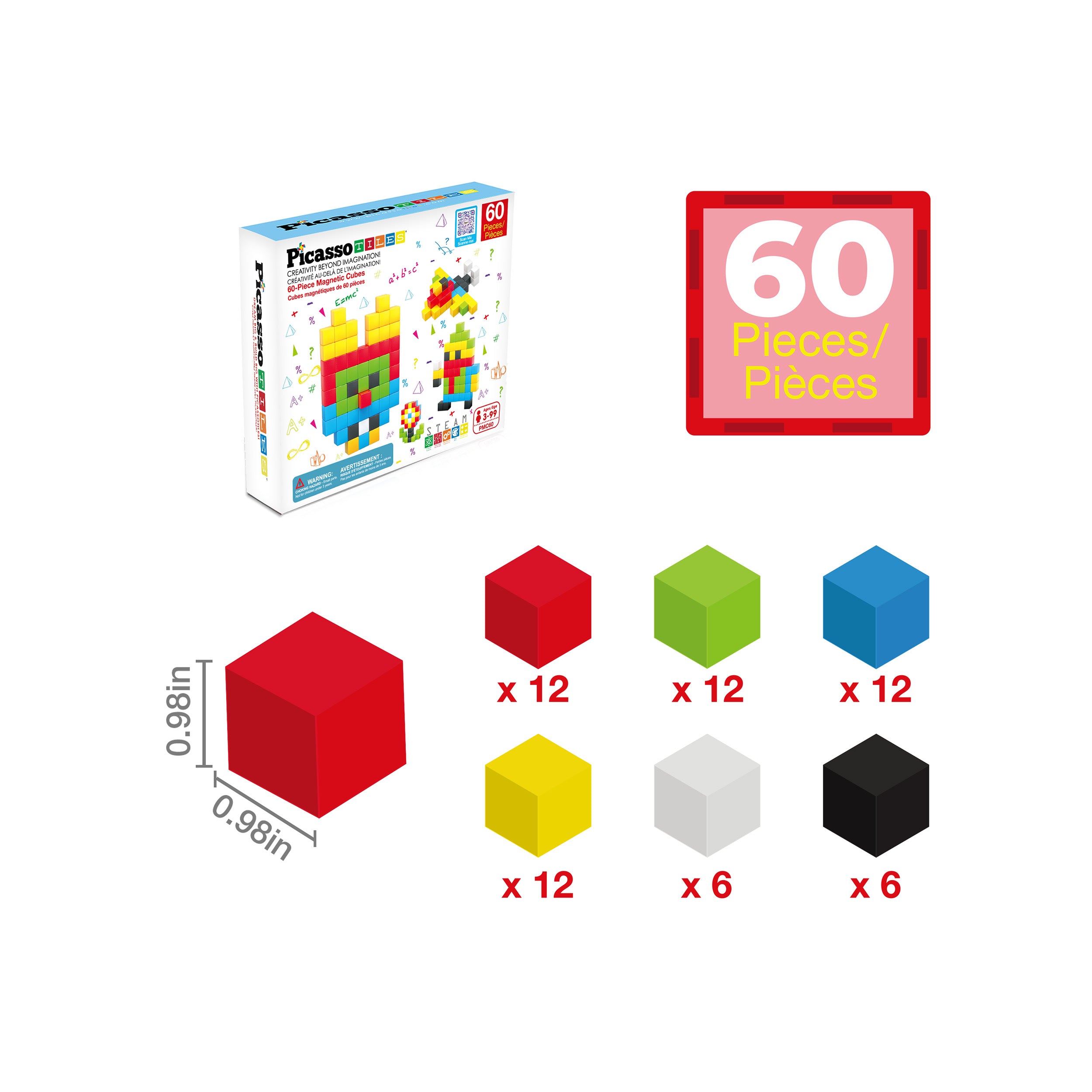PicassoTiles Magnetic Puzzle Cubes Starter Set