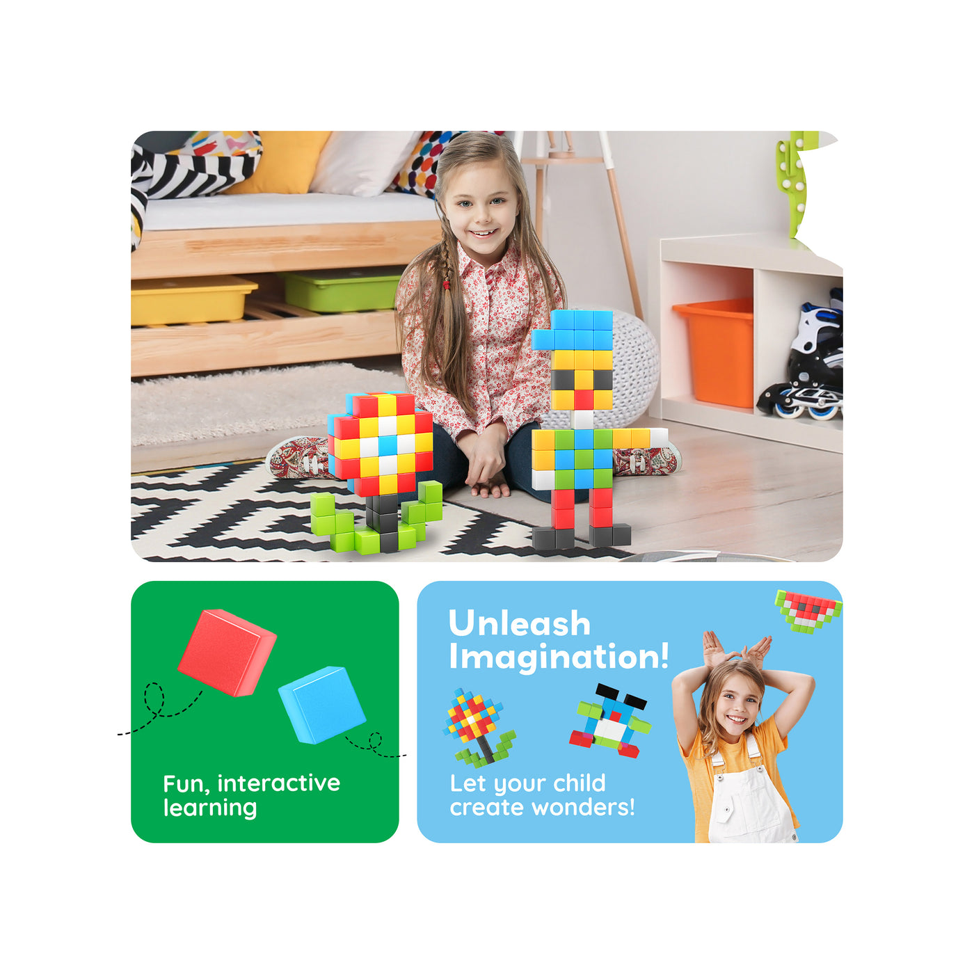 PicassoTiles Magnetic Puzzle Cubes Starter Set