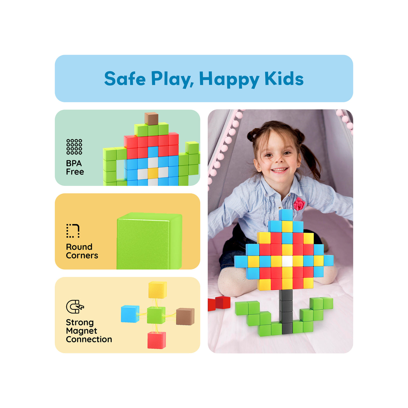 PicassoTiles Magnetic Puzzle Cubes Starter Set